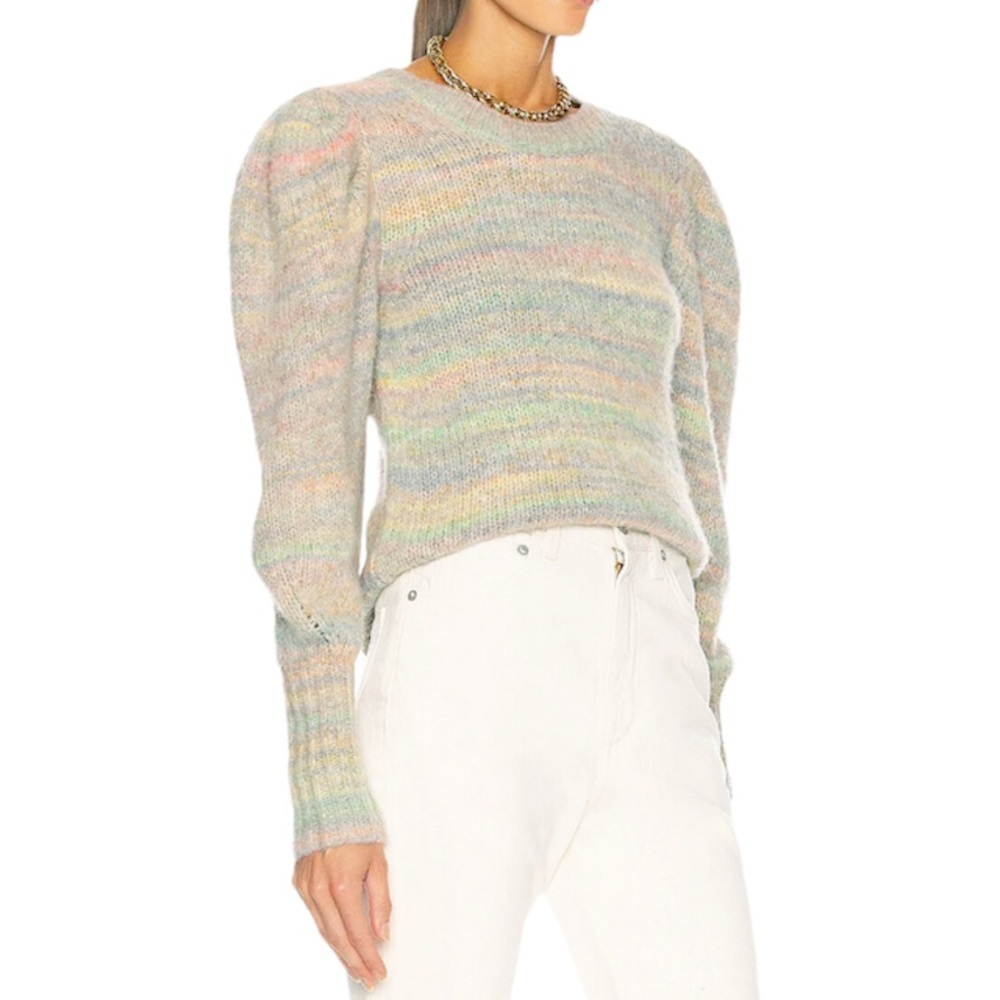 NEW LoveShackFancy Aquarius Wool Blend Puffed Sleeve Pullover Sweater NWT - Picture 10 of 10